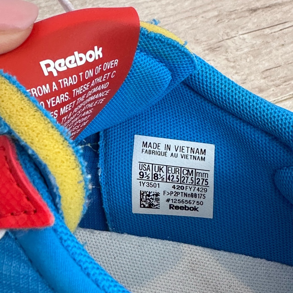 Reebok Blue and Yellow Athletic Sneakers - Picture 3 of 6